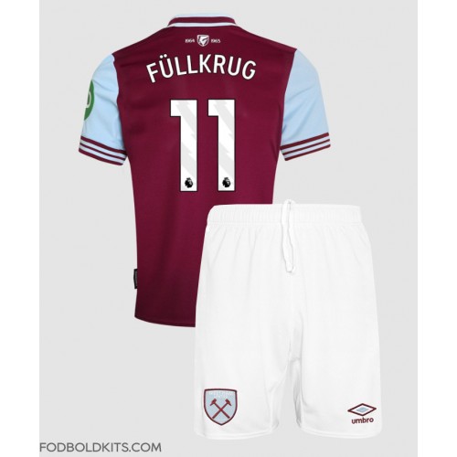 West Ham United Niclas Fullkrug #11 Hjemmebanesæt Børn 2024-25 Kortærmet (+ Korte bukser)